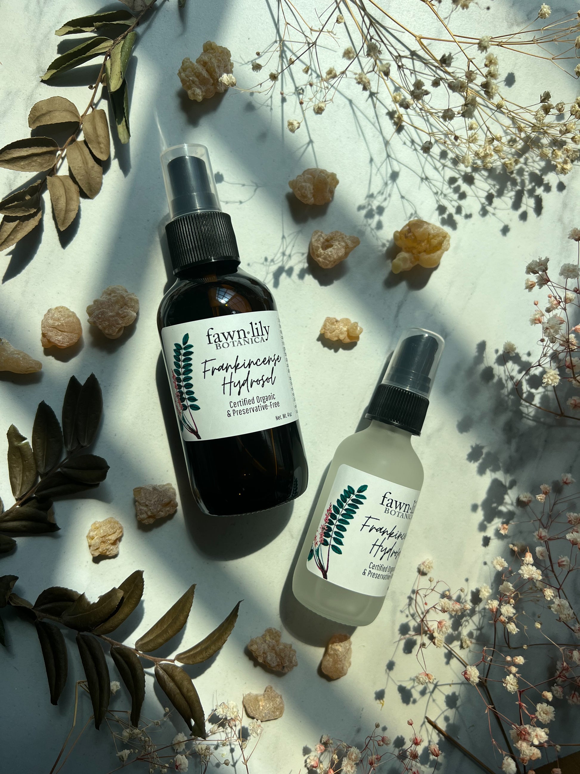 Fawn Lily Botanica | Certified Organic Natural Frankincense Resin Hydrosol Facial Toner for mature skin anti-aging skincare
