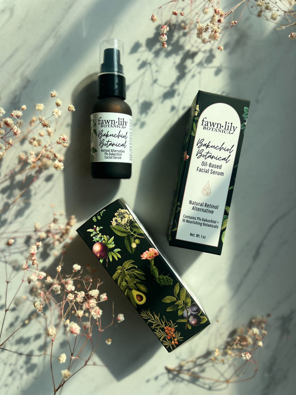 Fawn Lily Botanica | Bakuchiol Botanical Facial Serum, anti-aging natural retinol alternative for mature, dry, and sensitive skin
