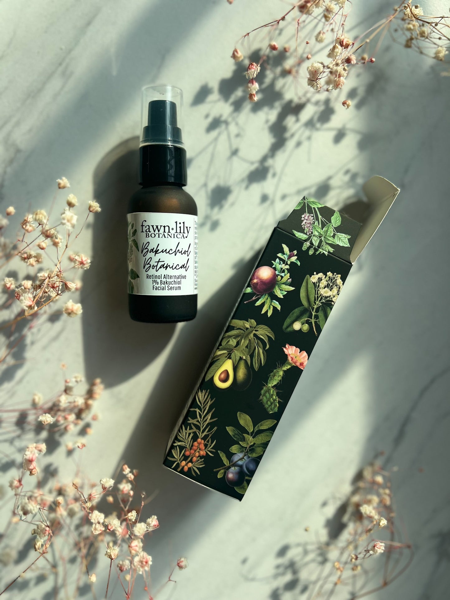 Fawn Lily Botanica | The best Bakuchiol Botanical Facial Serum, featuring Sytenol® A Bakuchiol from Sytheon, backed by clinical studies and research
