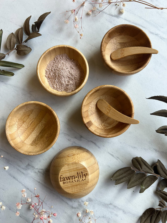 Fawn Lily Botanica | Bamboo Mixing Bowl for Facial Clay Masks and Scrubs - reusable, sustainable, eco