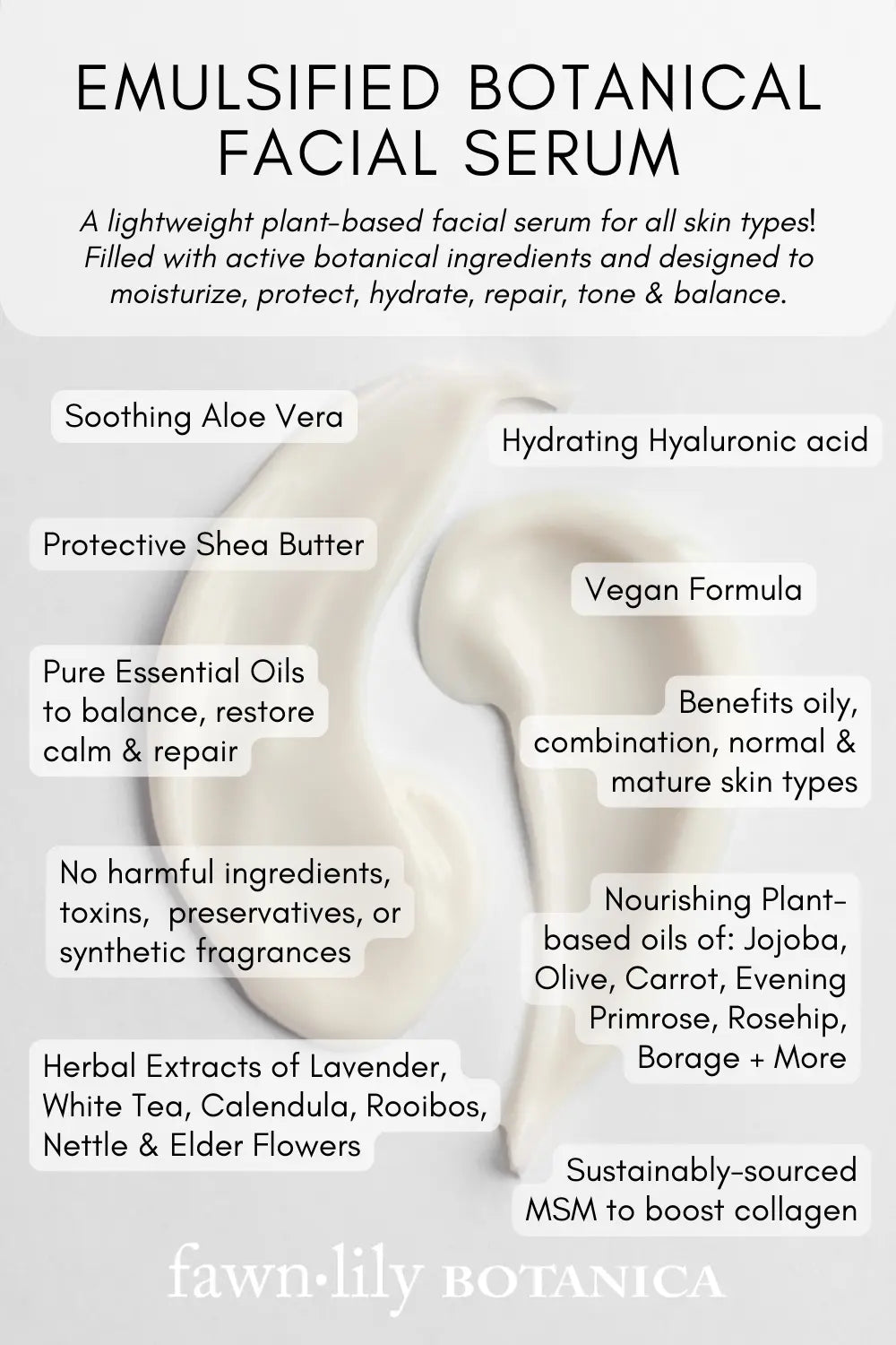 EMULSIFIED BOTANICAL FACIAL SERUM Fawn Lily Botanica