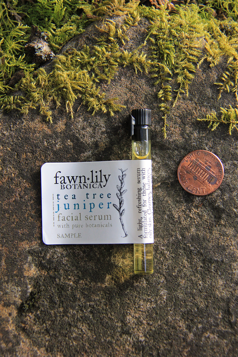 tea Tree Facial Oil Sample | Fawn Lily Botanica - Light, refreshing botanical facial serum for oily, combination, acne-prone skin. Balances, tones, cleanses, nourishes. Organic, plant-based, vegan.