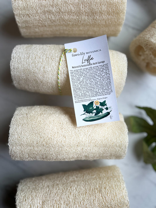 Fawn Lily Botanica | Bath Luffa Loofah Sponge | USA Sustainable Organic Exfoliation