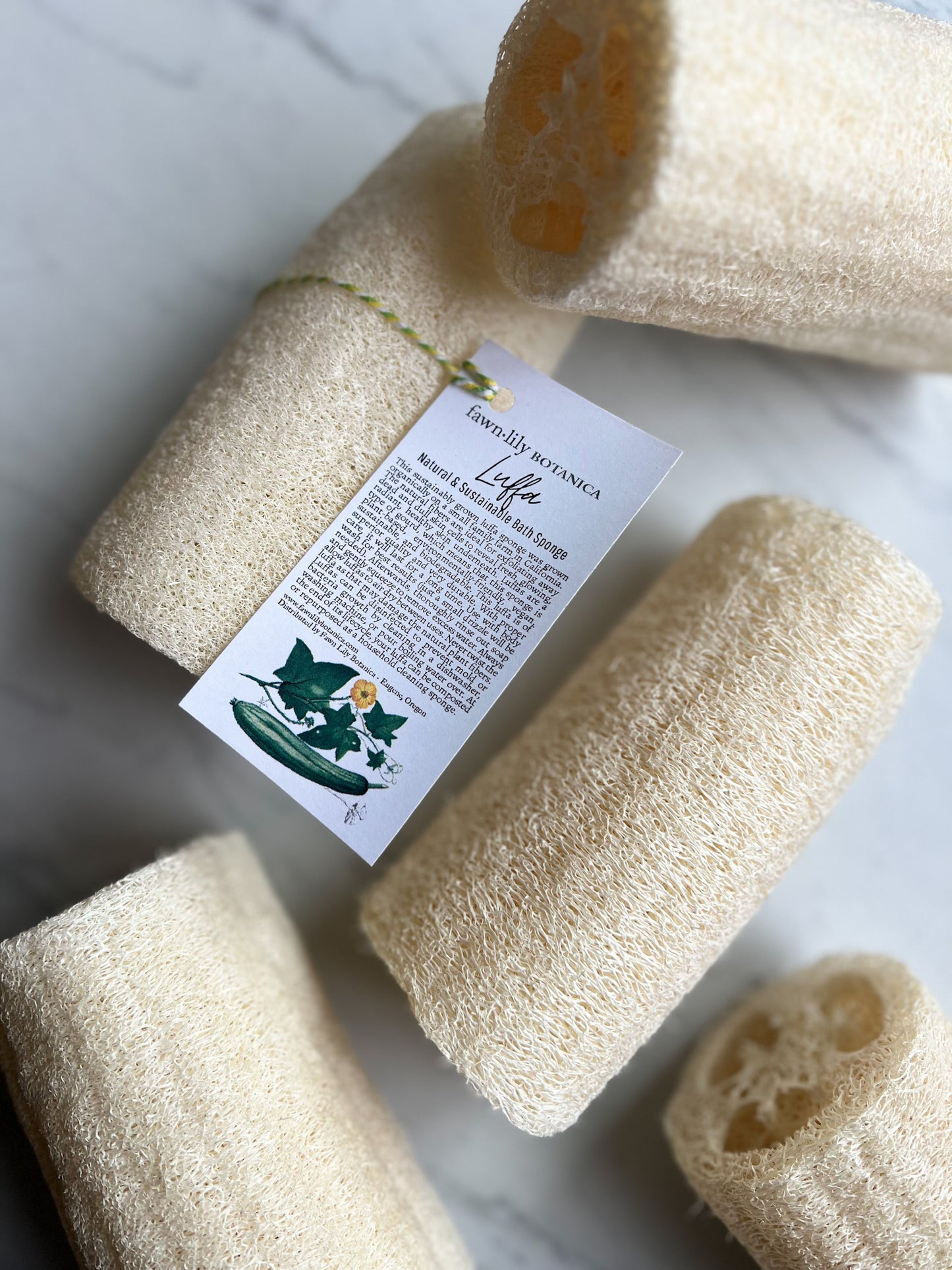 Fawn Lily Botanica | Bath Luffa Loofah Sponge | USA Sustainable Organic Eco Exfoliation