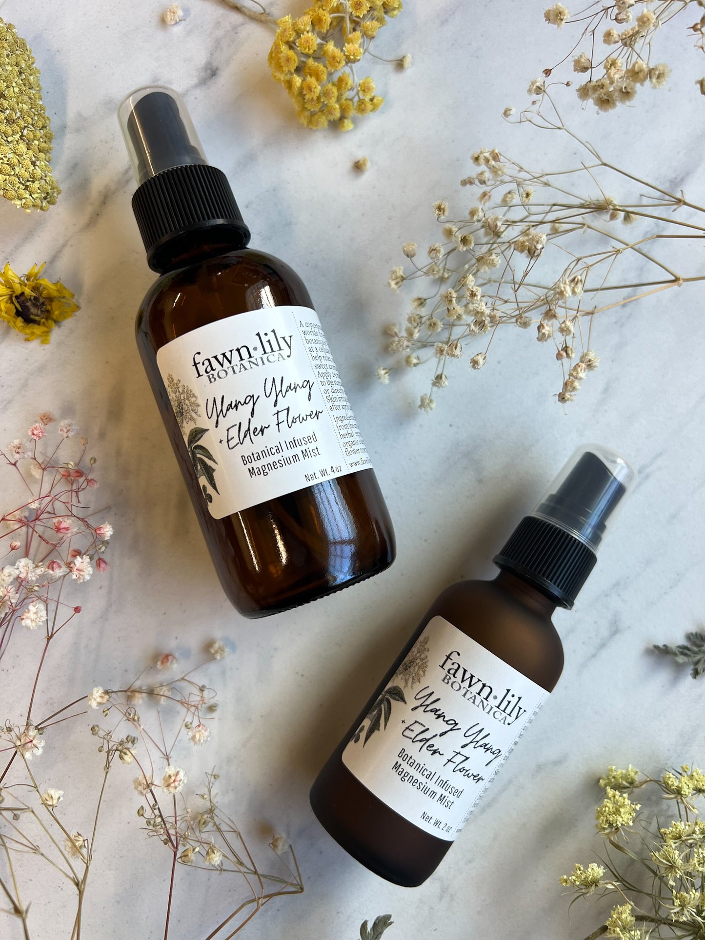 Ylang Ylang + Elder Flower Magnesium Mist | Fawn Lily Botanica - botanical infused magnesium oil, pure and concentrated natural herbal formulas