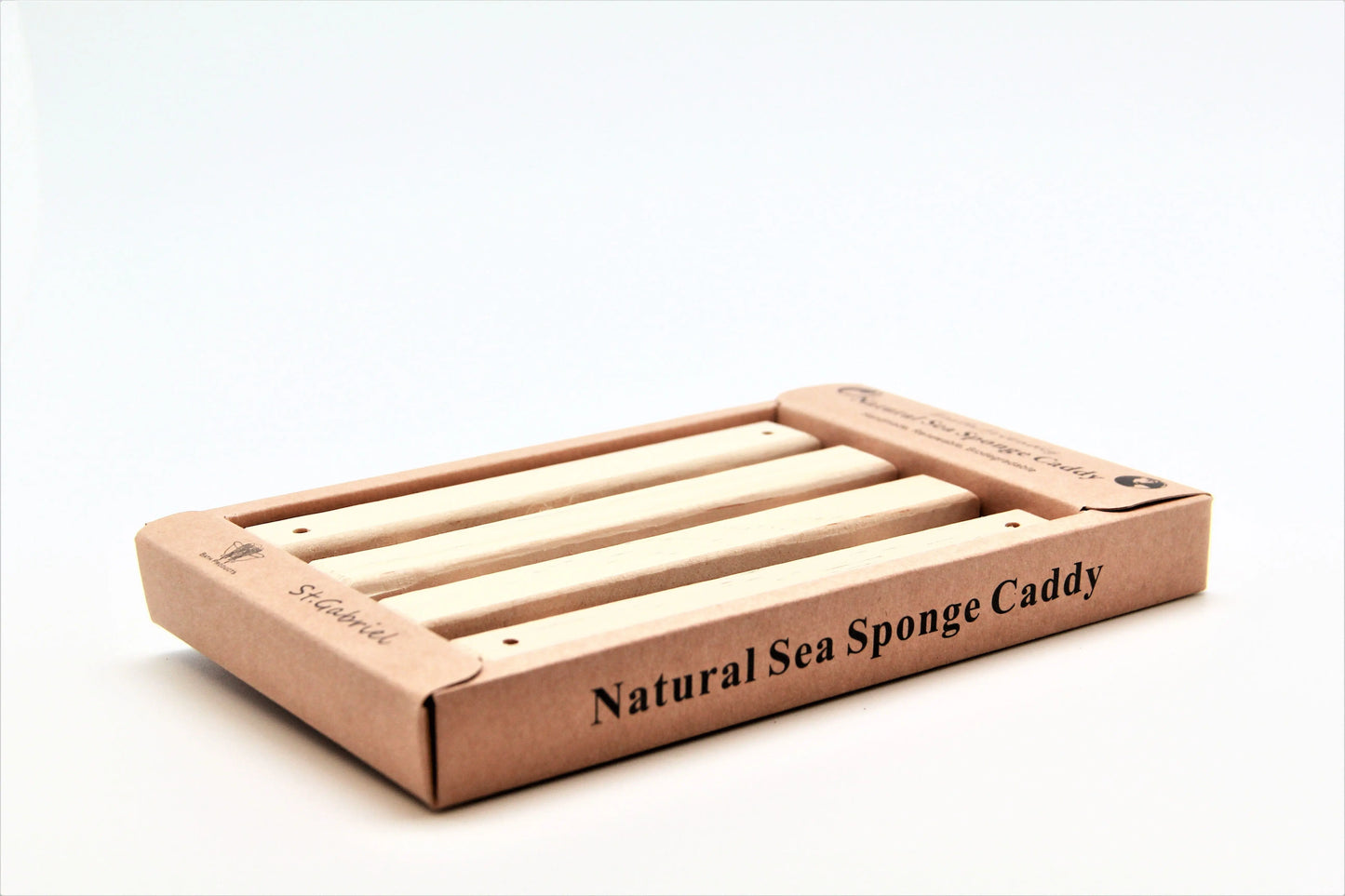 Fawn Lily Botanica | Sea Sponge Bath Caddy | natural, sustainable pine from St. Gabriel