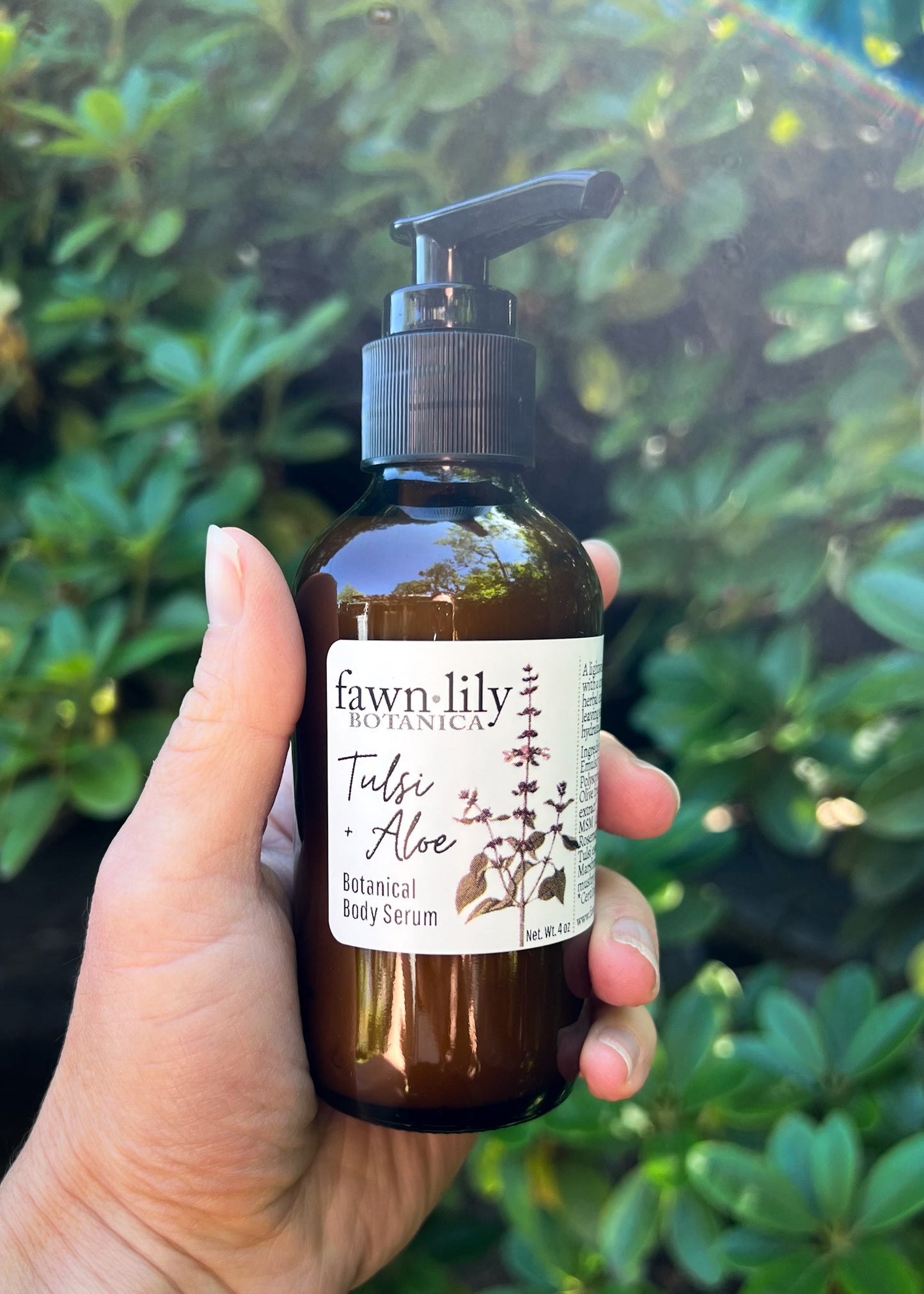 Fawn Lily Botanica | Tulsi Aloe Body Serum, Botanical Lotion, Vegan, Natural
