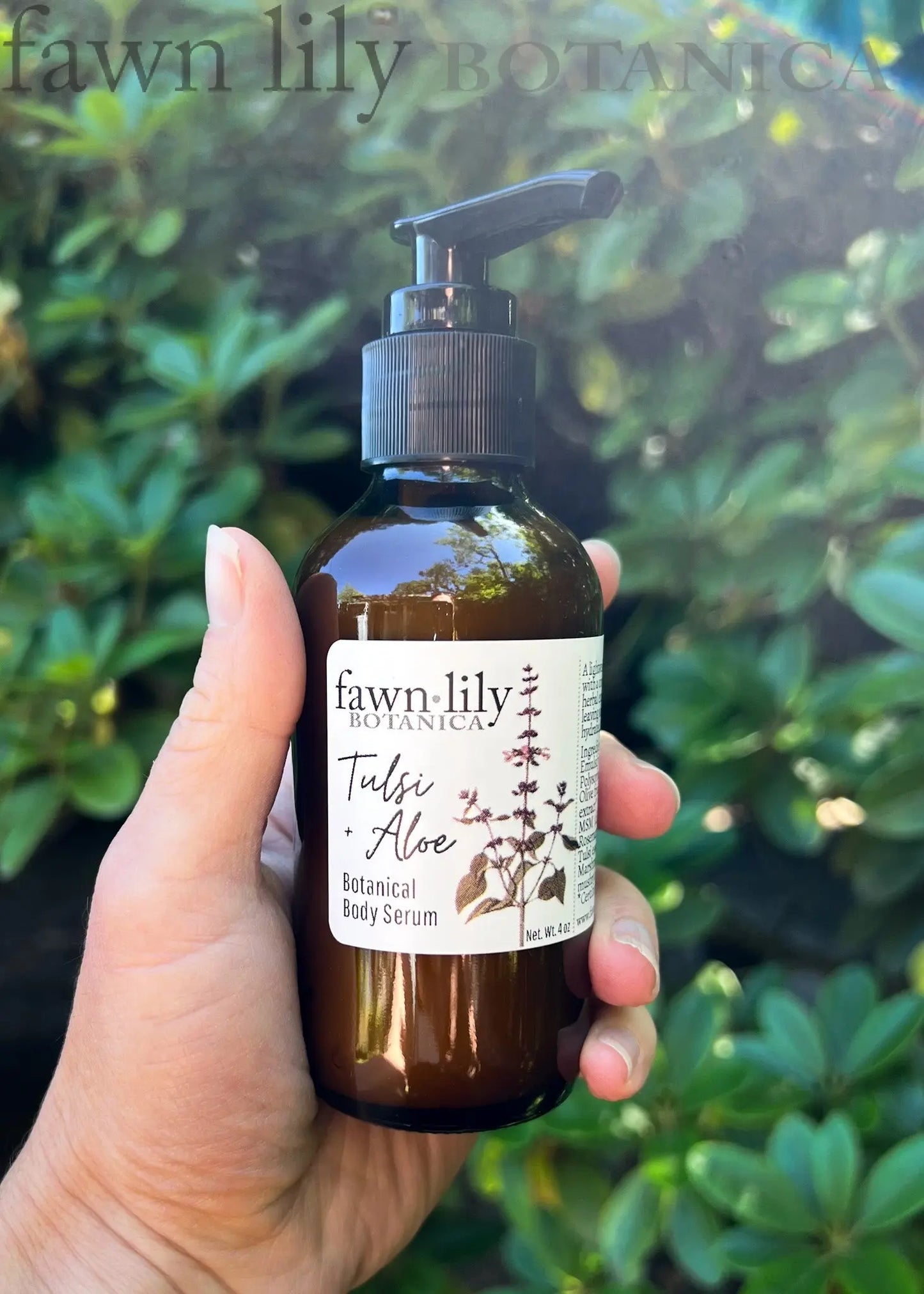 Fawn Lily Botanica | Tulsi Aloe Body Serum, Botanical Lotion, Vegan, Natural