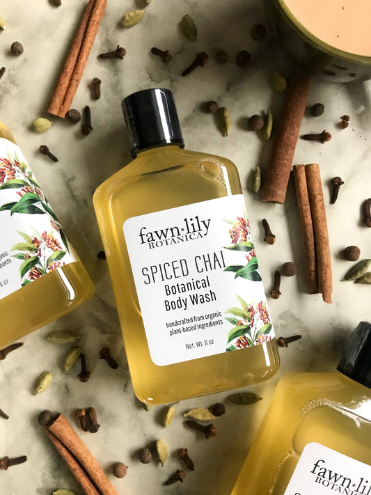 Spiced Chai Botanical Body Wash - sustainable, organic plant-based mouisturizing body wash cleaner soap
