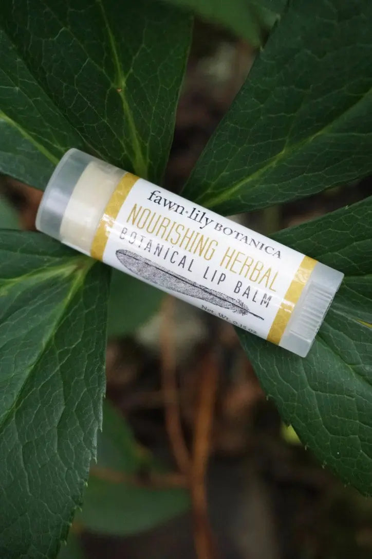 Nourishing Herbal Lip Balm All natural lip balm infused with calendula, lavender and chamomile to nourish and moisturize dry lips and skin. handcrafted from organic and natural herbal ingredients