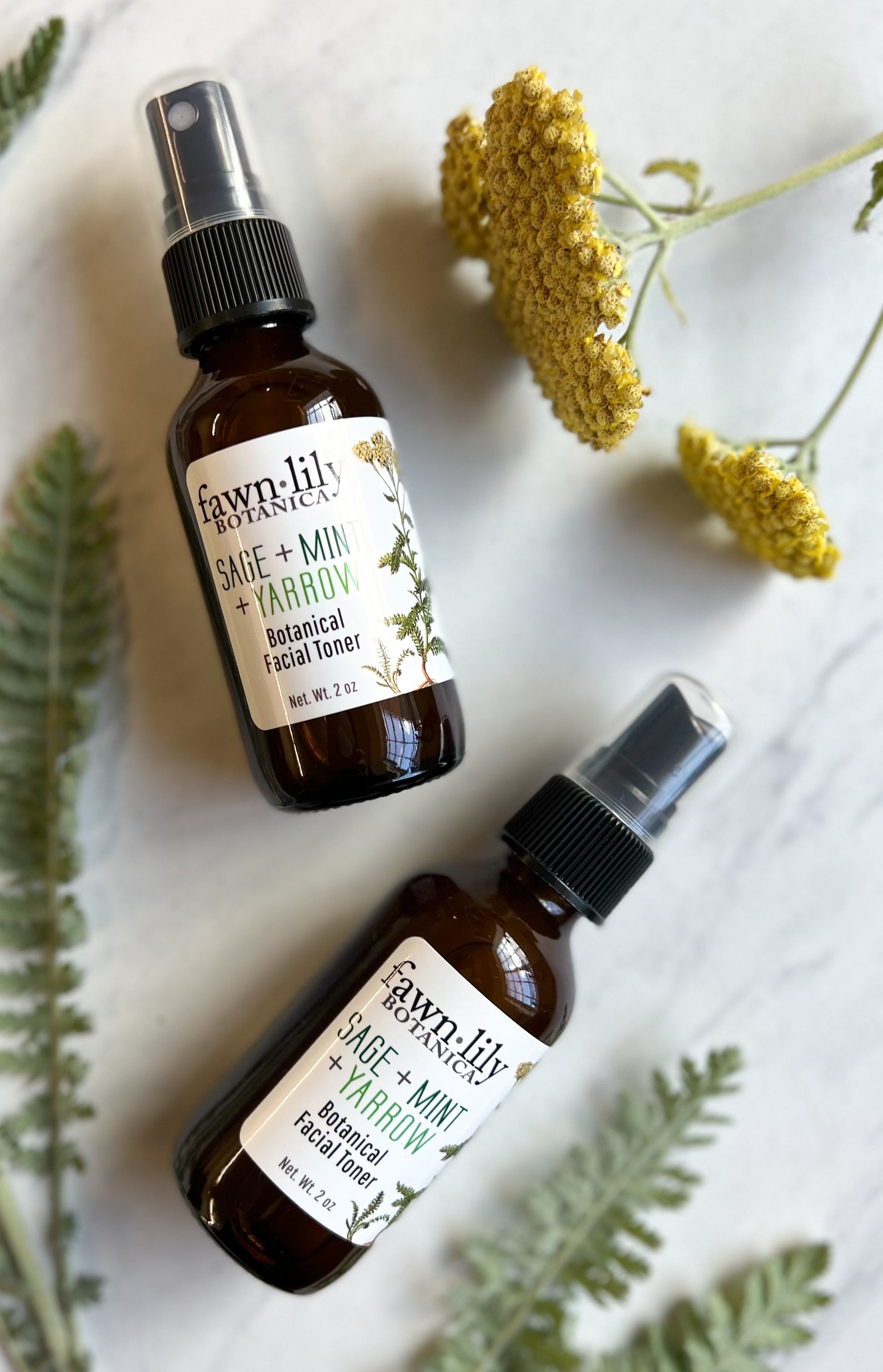 Sage Mint Yarrow Botanical Facial Toner | Fawn Lily Botanica - All natural vegan facial toner made from organic herbs and botanicals. Tones, cleanses, balances skin.