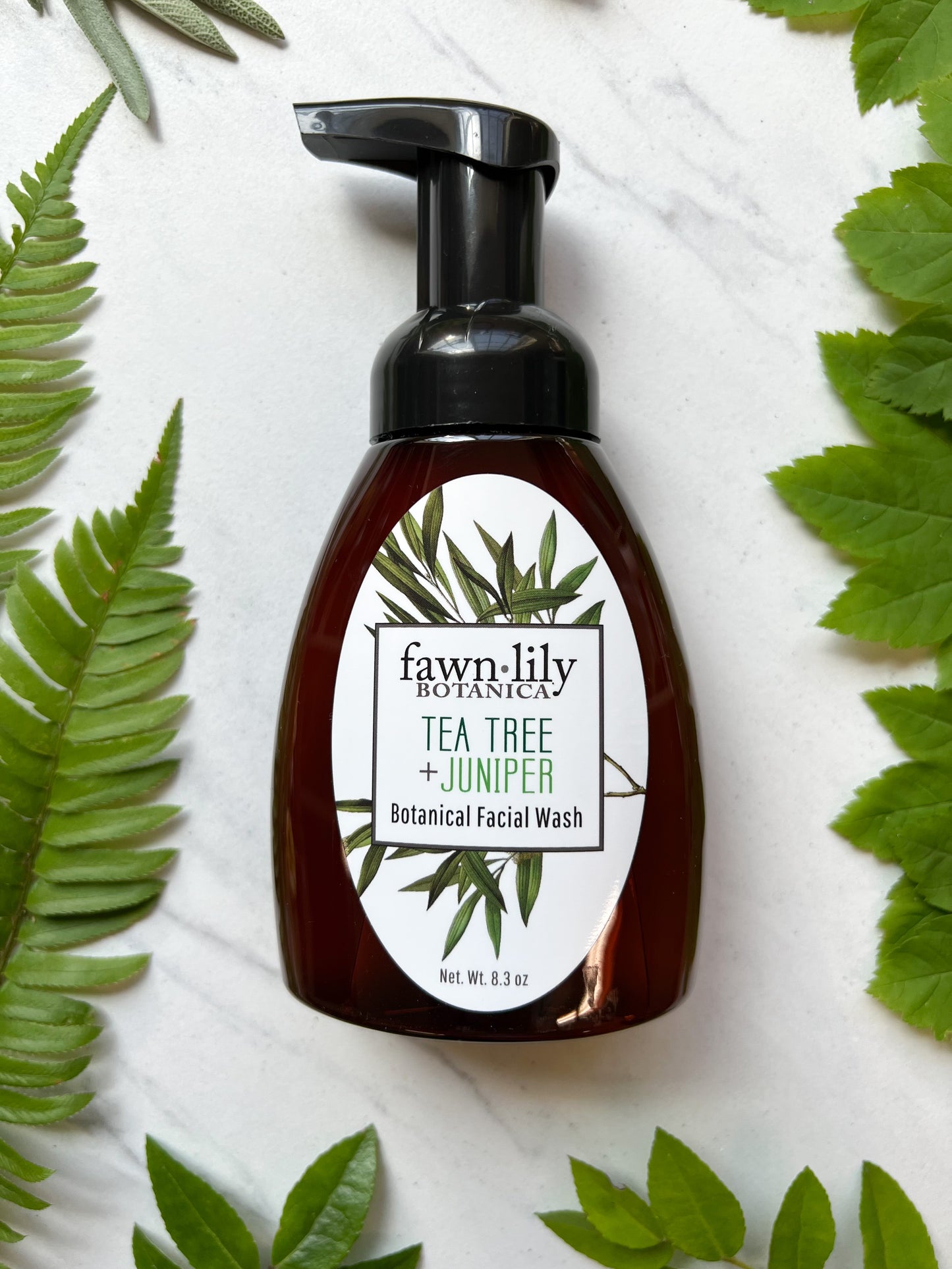 JUNIPER + TEA TREE + MINT FACIAL CARE COLLECTION | Fawn Lily Botanica. Botanical plant-based facial wash cleanser, natural facial toner, moisturizing facial serum set for deep cleansing and skin balancing. Normal, combination, oily, all skin types.