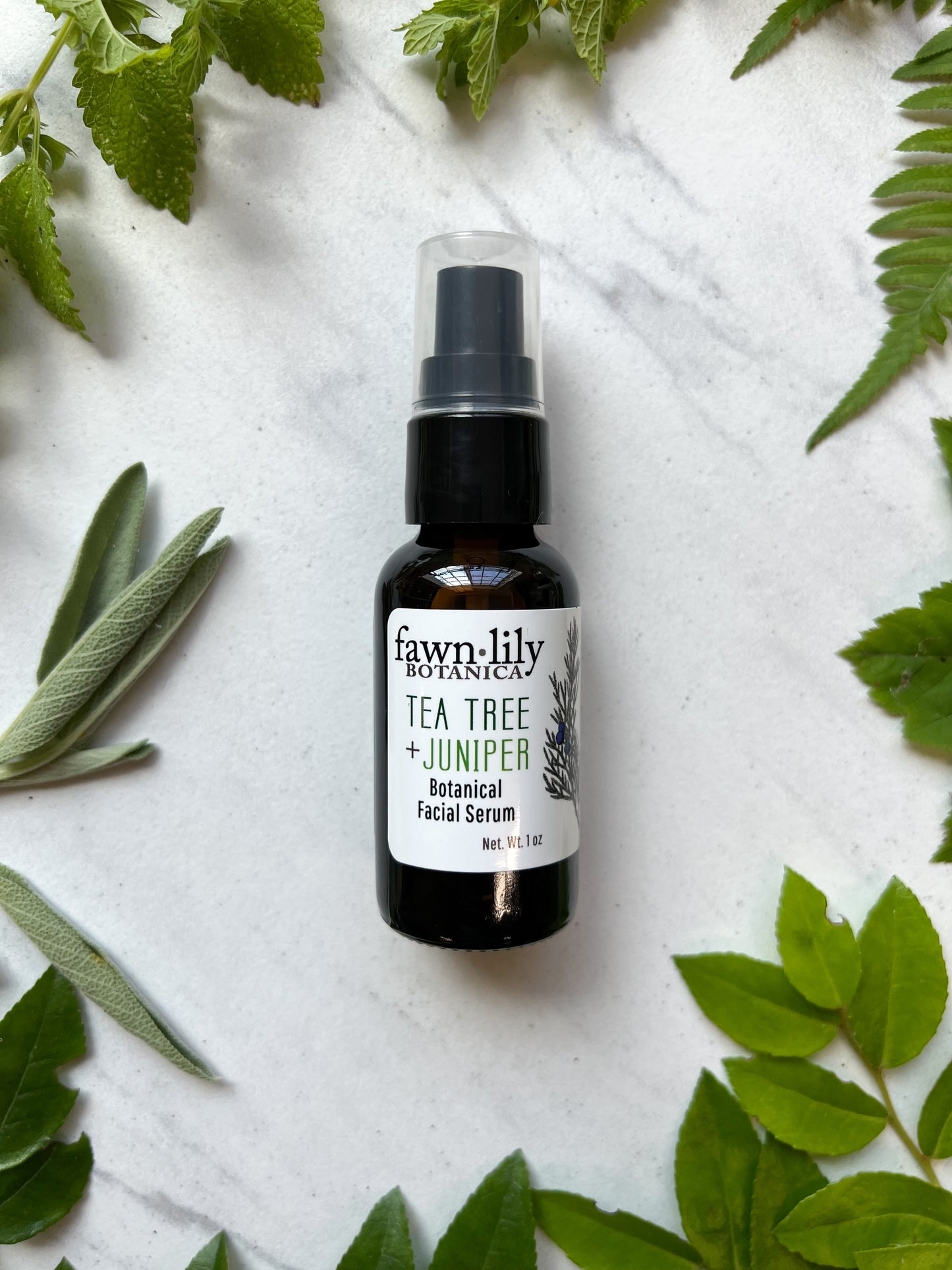 JUNIPER + TEA TREE + MINT FACIAL CARE COLLECTION | Fawn Lily Botanica. Botanical plant-based facial wash cleanser, natural facial toner, moisturizing facial serum set for deep cleansing and skin balancing. Normal, combination, oily, all skin types.