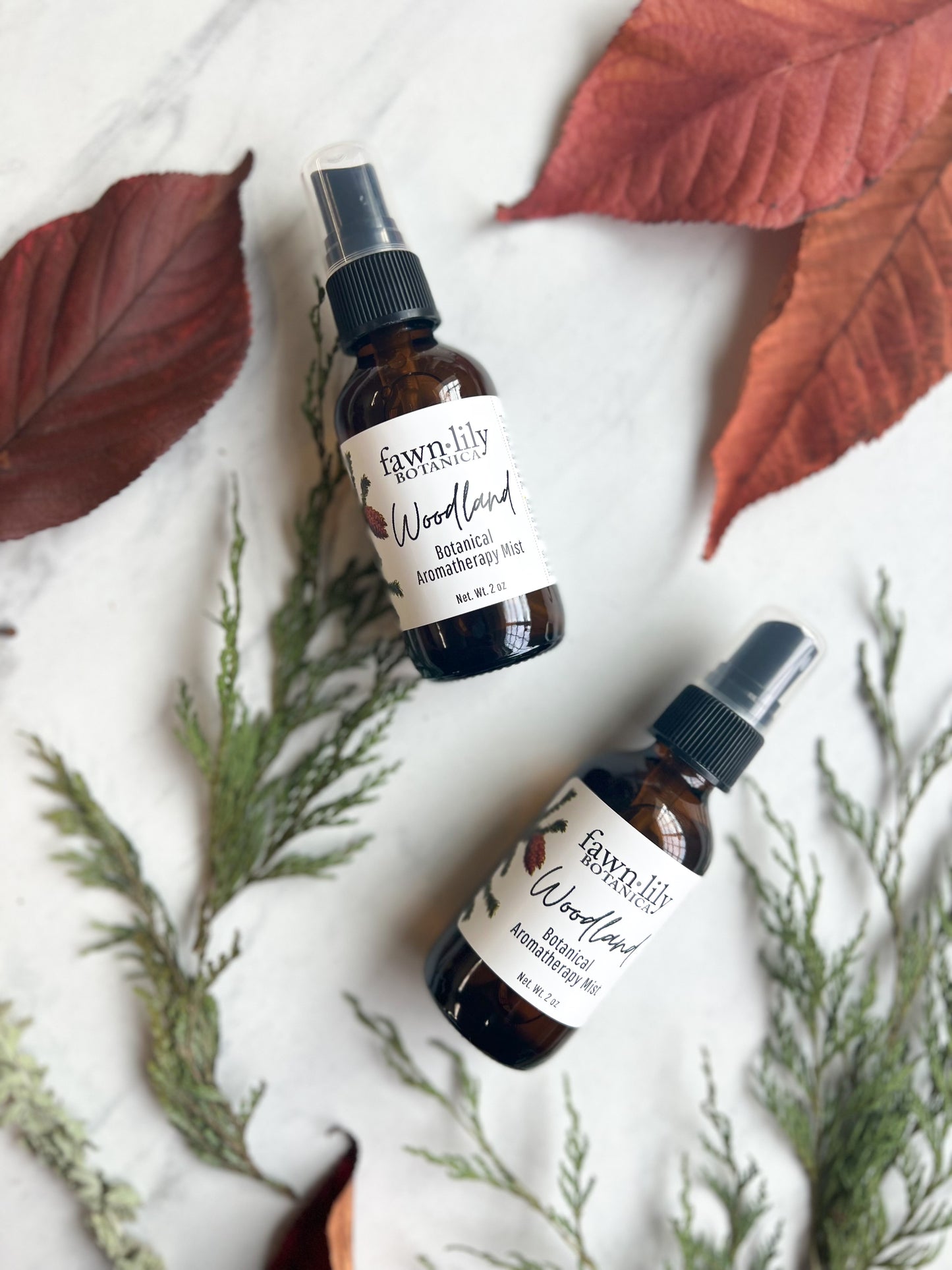 Fawn Lily Botanica | Woodland Aromatherapy Mist, natural and botanical room spray made with essential oils to relax, calm, meditate, calm stress.