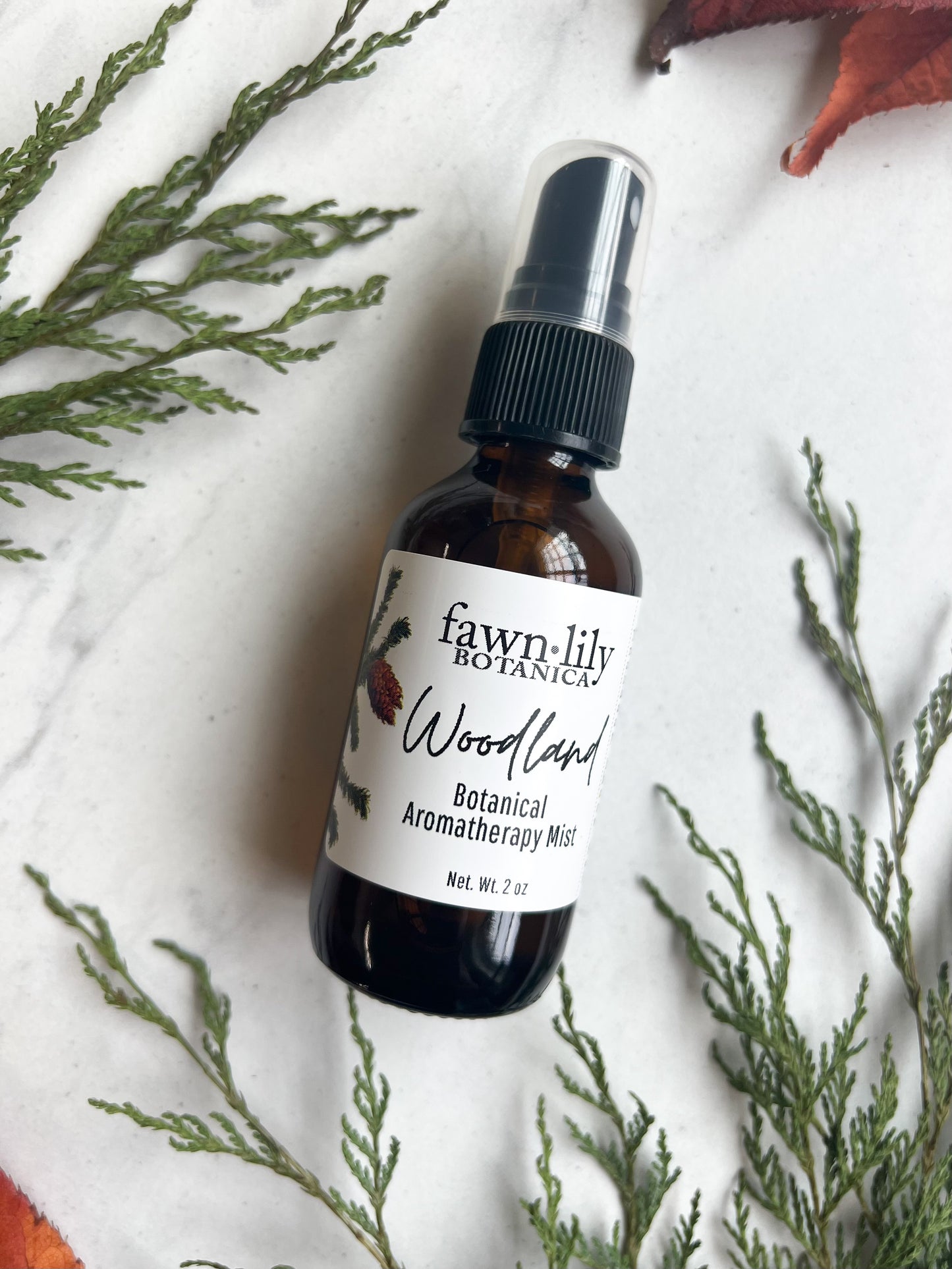 WOODLAND BOTANICAL AROMATHERAPY MIST. Natural room spray mist made with essential oils and organic vegan ingredients that smells like the forest!