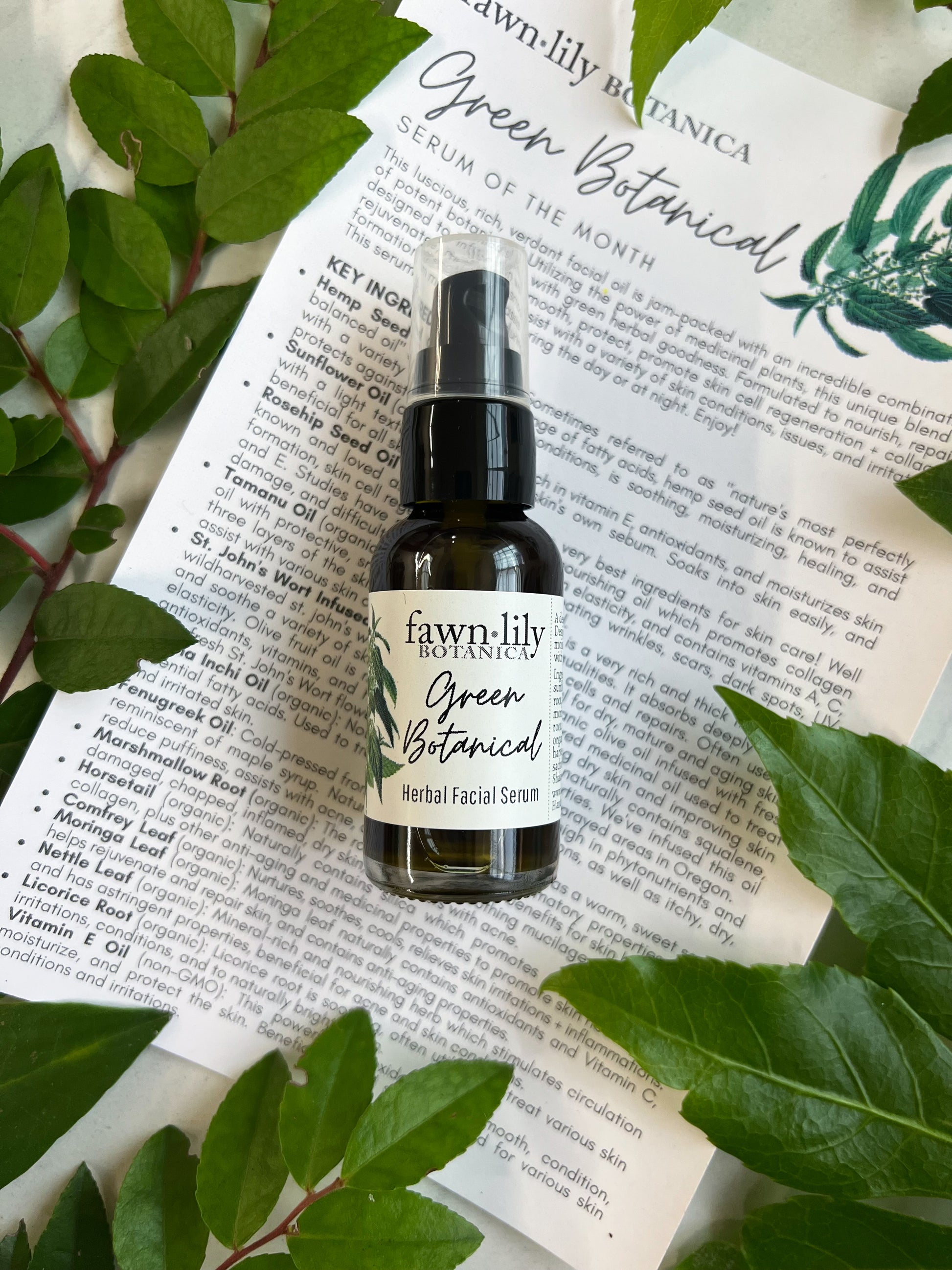 Fawn Lily Botanica | Green Botanical Herbal Facial Serum