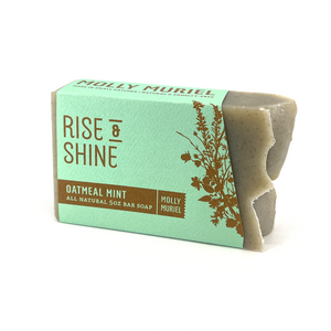 Oatmeal Mint soap from Molly Muriel. All natural, vegan, zero waste, and palm-free soap.