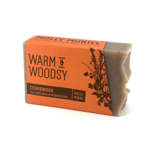 Fawn Lily Botanica | Cedarwood Botanical Soap, natural, vegan, palm-free soap scented with essential oils and colored with herbs