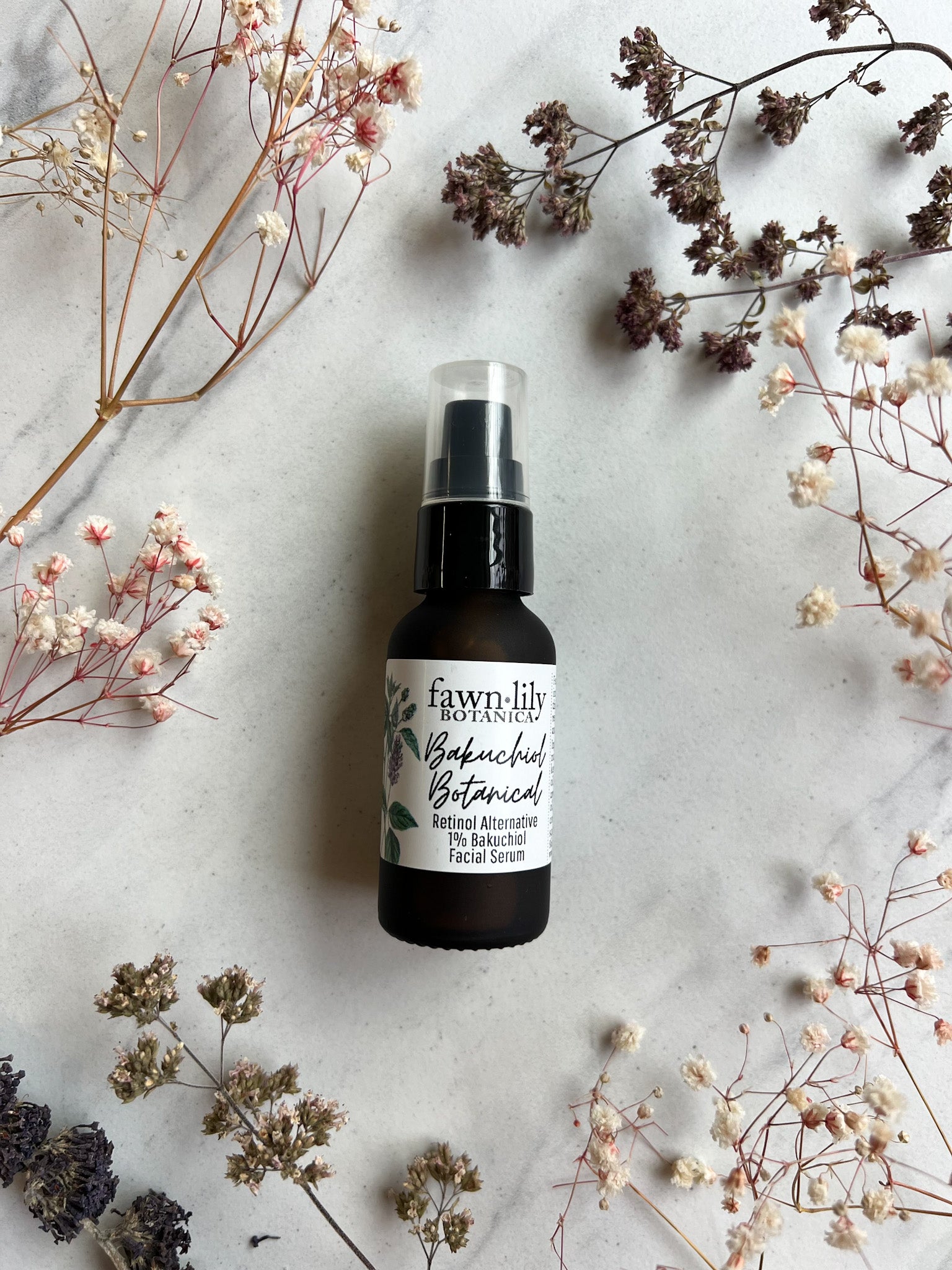 Fawn Lily Botanica | Bakuchiol Botanical Facial Serum, organic and plant-based vegan retinol alternative