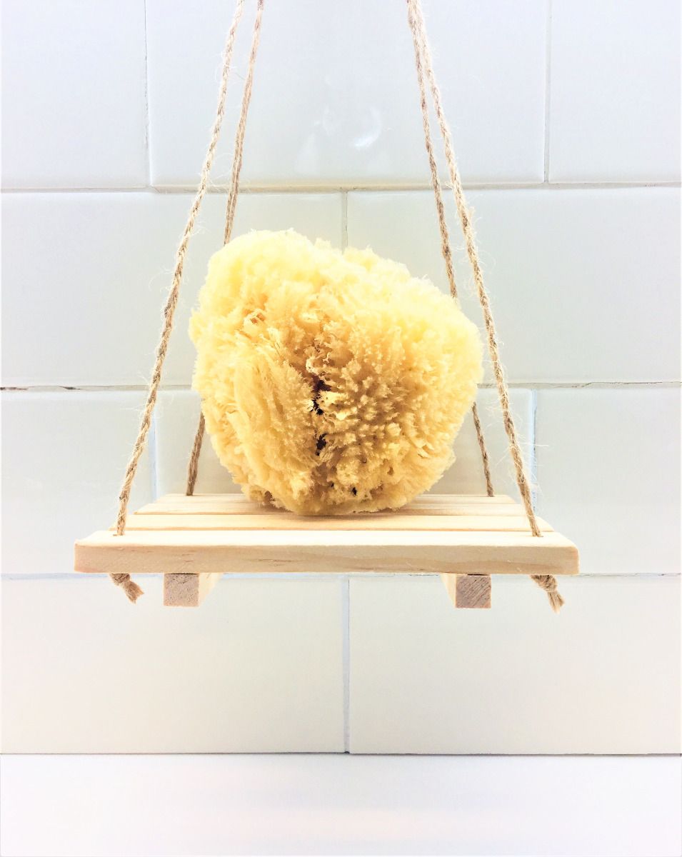 Fawn Lily Botanica | Bath Sea Sponge Holder | natural, sustainable pine sponge caddy