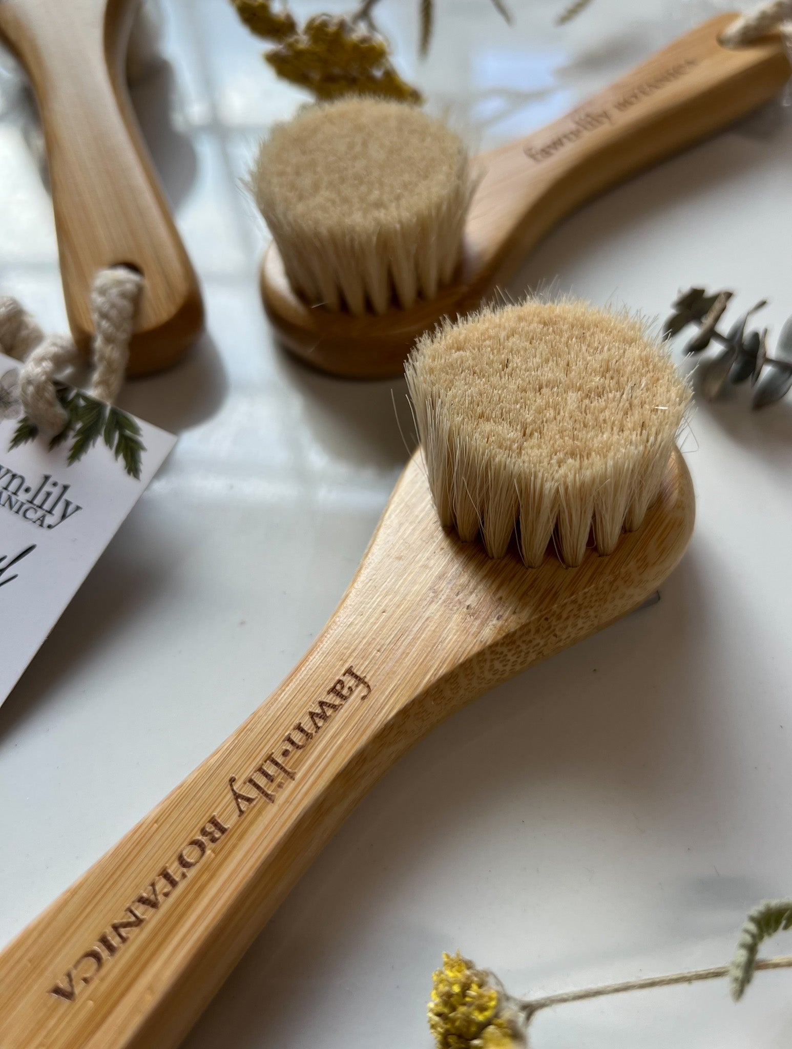 Fawn Lily Botanica | Ultra Soft Wool and Bamboo Facial Dry Brush