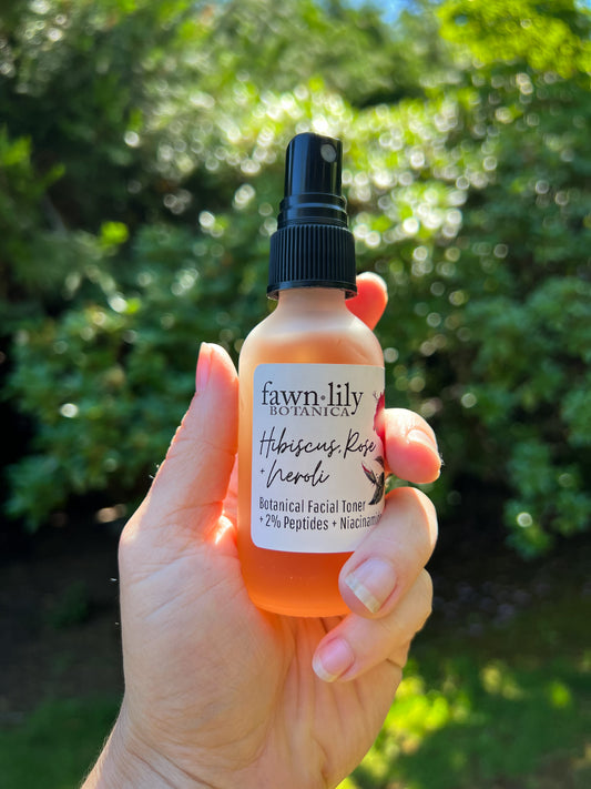 Fawn Lily Botanica | Hibiscus, Rose + Neroli Facial Toner with Peptides and Niacinamide