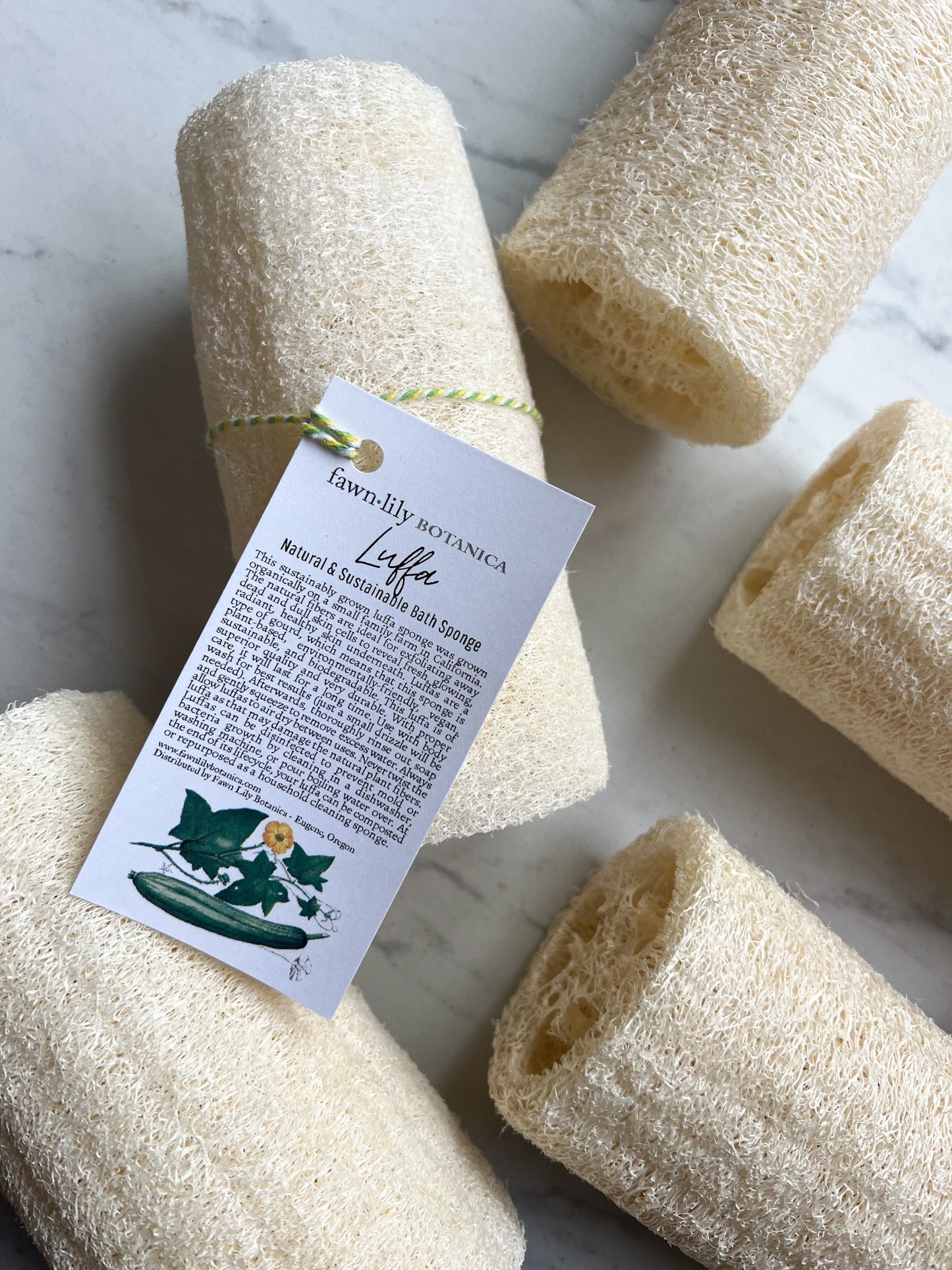 Fawn Lily Botanica | Bath Luffa Loofah Sponge | USA Sustainable Organic Exfoliating