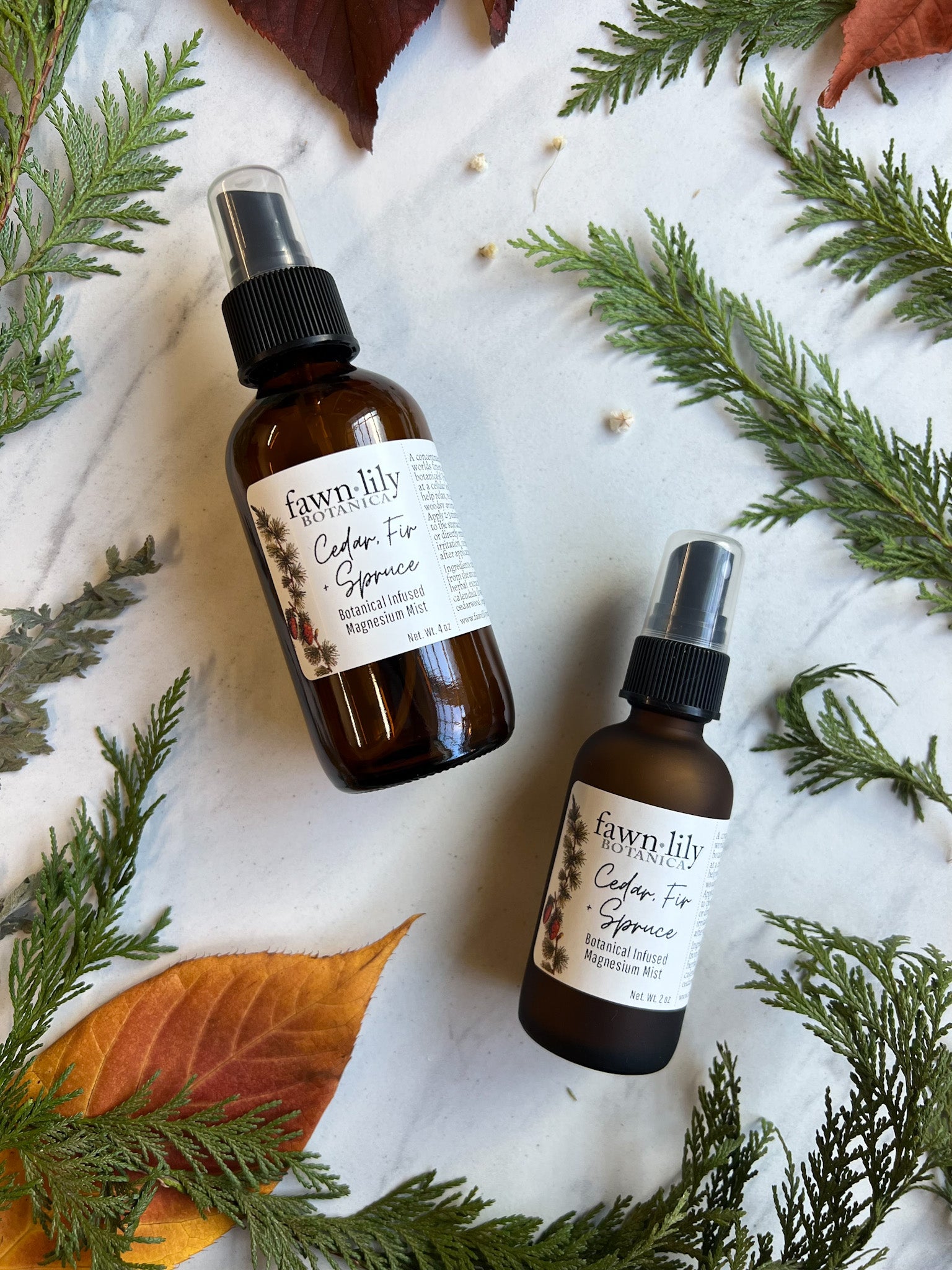 Cedar, Fir + Spruce Magnesium Mist | Fawn Lily Botanica - botanical infused magnesium oil, pure and concentrated herbal formulas