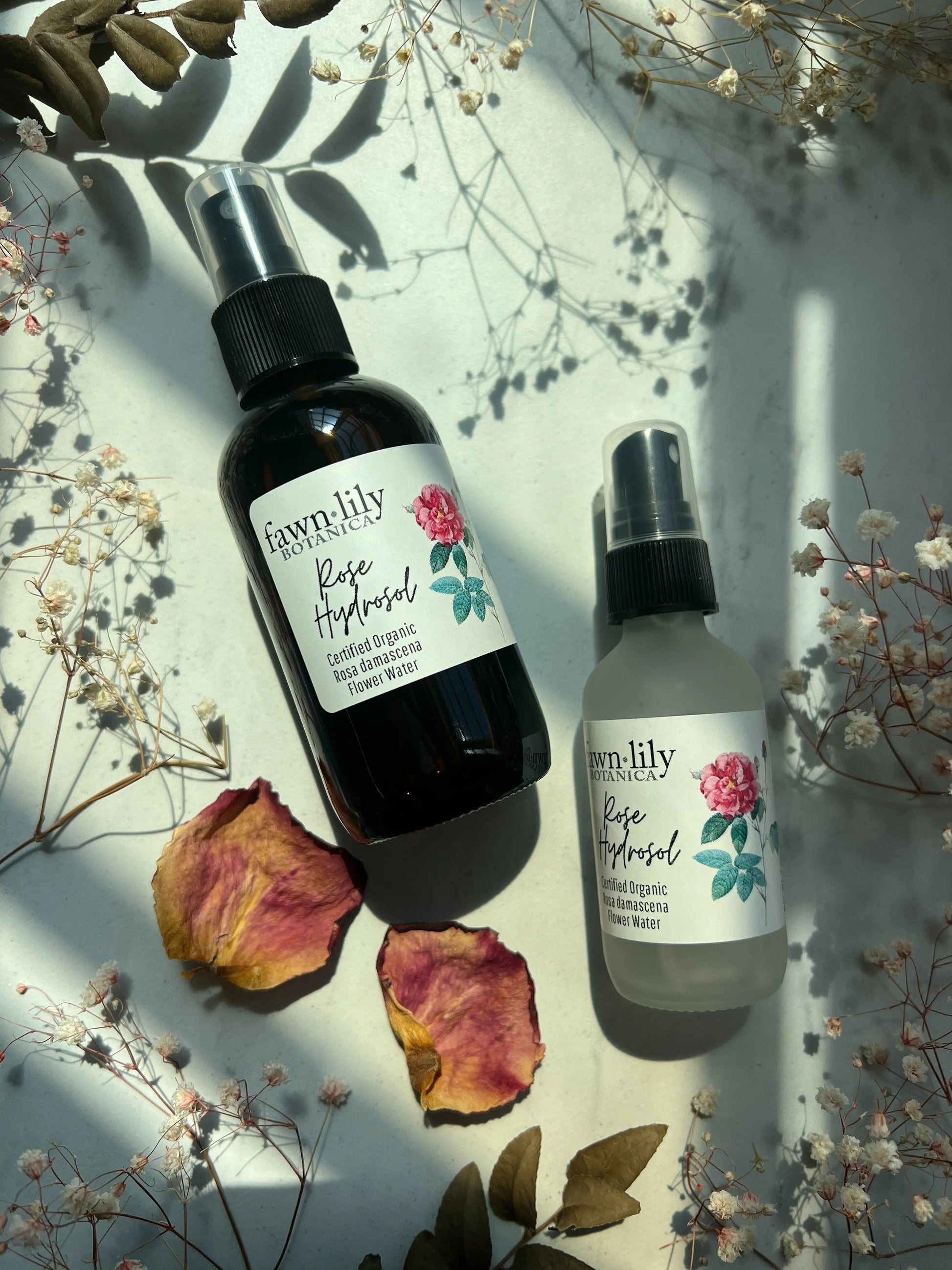 fawn lily flower essence Certified Organic Bulgarian Rose Hydrosol Toner 2oz bottle