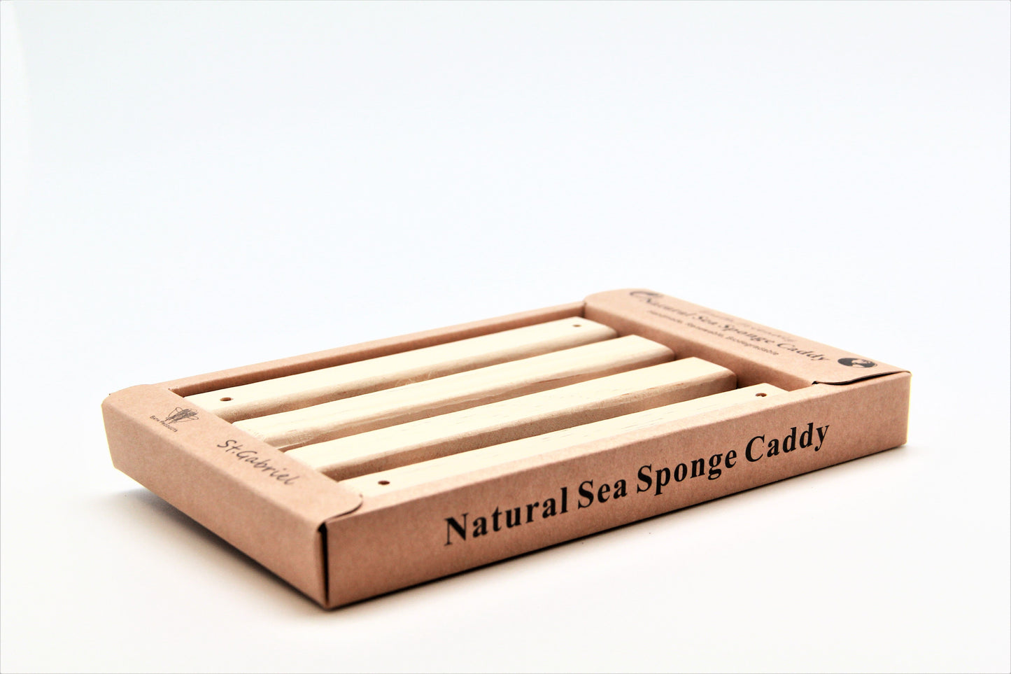 Fawn Lily Botanica | Sea Sponge Bath Caddy | natural, sustainable pine from St. Gabriel