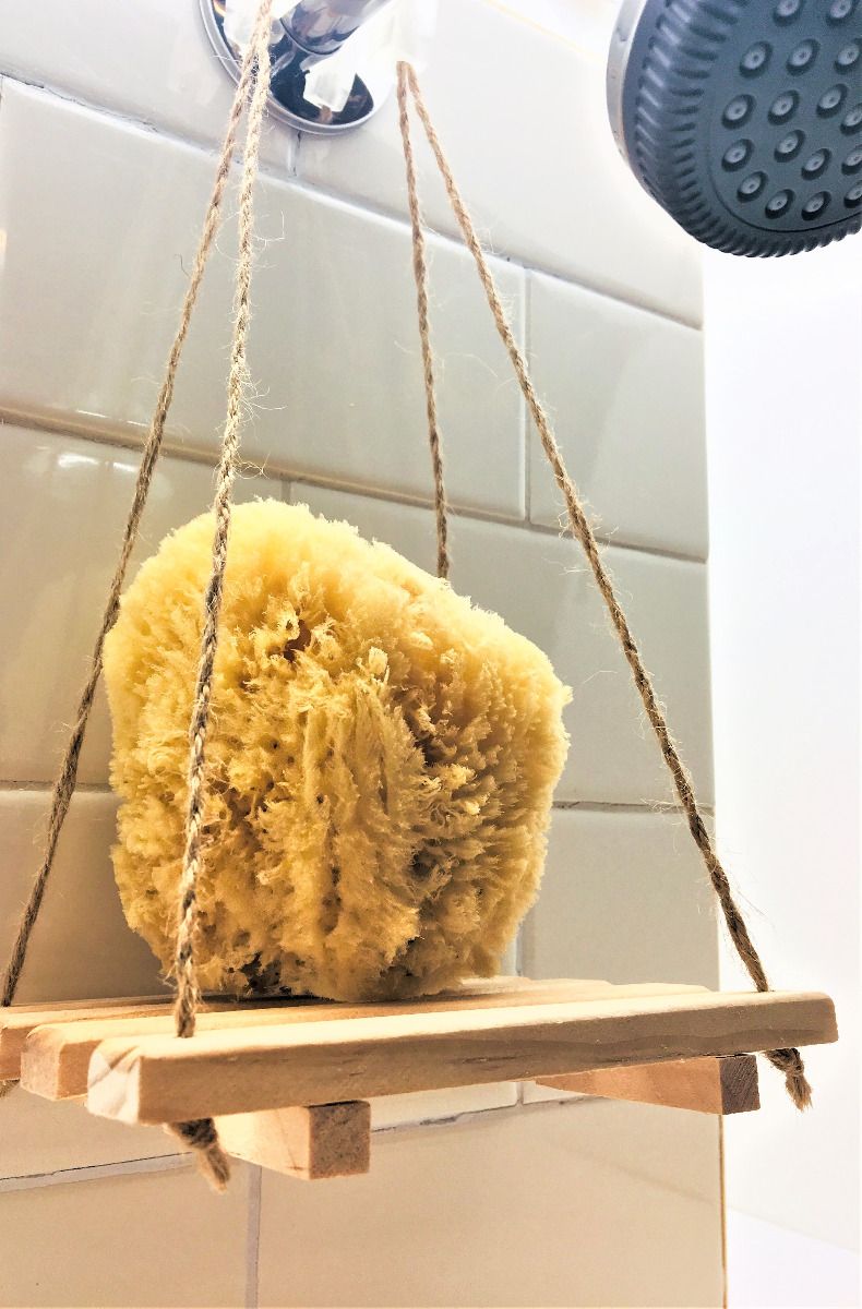 Fawn Lily Botanica | Sea Sponge Bath Caddy | natural, sustainable pine sponge accessory