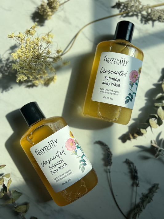 Fawn Lily Botanica | Unscented Botanical Body Wash - pure, gentle, effective to cleanse and nourish, all natural, sensitive skin, no synthetics