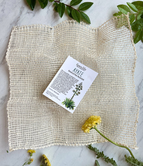 Ayate Botanical Agave Fiber Washcloth | Fawn Lily Botanica - natural eco-friendly, sustainable, biodegradable botanical plant-based washcloth for body and bathing.