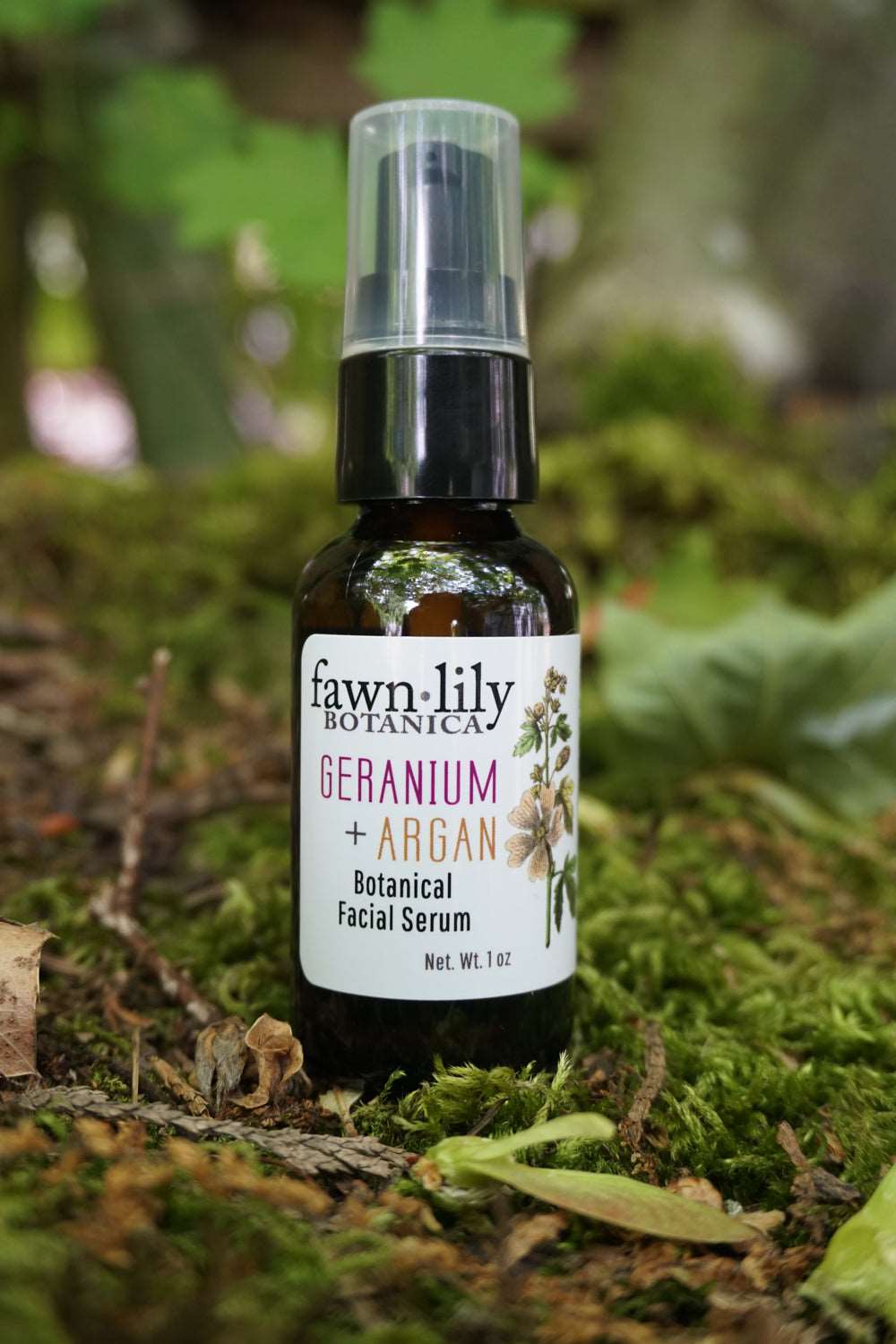 GERANIUM + ARGAN BOTANICAL FACIAL SERUM. Natural facial oil serum vegan organic for mature, sensitive, dry skin.Geranium Argan Botanical Facial Serum | Fawn Lily Botanica