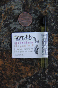 Geranium Argan Botanical Facial Serum | Fawn Lily Botanica - Rejuvenate, nourish, repair & moisturize, Vegan plant-based, for dry, mature, sensitive skin.