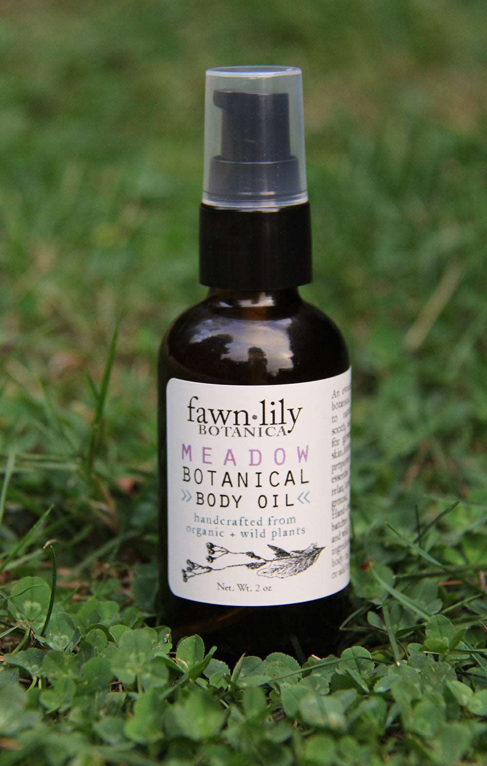 MEADOW BOTANICAL BODY OIL. Natural vegan body and massage oil to moisturize skin, organic vegan ingredients.