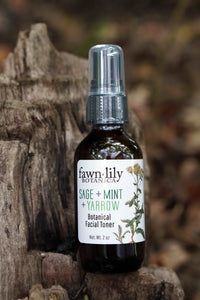 Sage Mint Yarrow Botanical Facial Toner | Fawn Lily Botanica - All natural vegan facial toner made from organic herbs and botanicals. Tones, cleanses, balances skin.